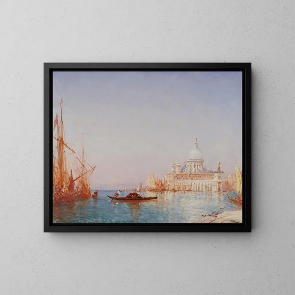 Venezia, la Salute, effetto mattutino - Félix Ziem — quadro incorniciato alla parete