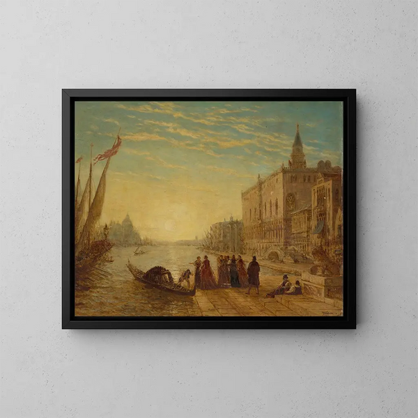 Venezia, lungomare degli Schiavi - Félix Ziem — quadro incorniciato alla parete