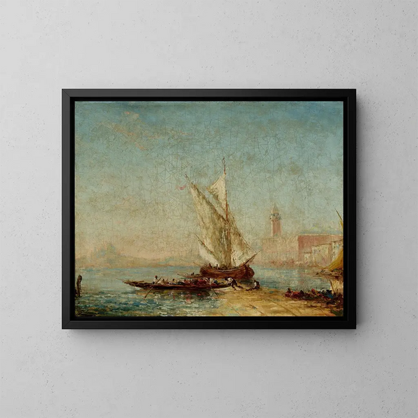 Vista di Venezia con il Palazzo Ducale - Félix Ziem — quadro incorniciato alla parete