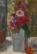 Vase de Delft blanc avec zinnias - Floris Verster — artwork view