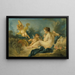 Nymphe sitzend mit Flöten - Schule von François Boucher — gerahmtes Bild an der Wand