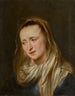 Testa di donna probabilmente la Vergine - Scuola di Antoine van Dyck — vista dell’opera