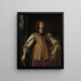 Portrait von Rupert 1619-1682 Fürst und Pfalzgraf am Rhein sowie Herzog von Cumberland in Kampfkleidung - Schule von Antoine van Dyck — gerahmtes Bild an der Wand
