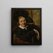 Portrait of a seated man wearing a hat - School of Frans Hals — framed artwork on a wall