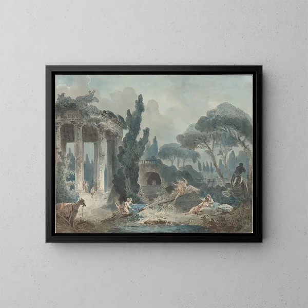 Le Balançoire - Ecole de Hubert Robert — quadro incorniciato alla parete