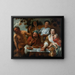 Der Satyr und der Bauer - Schule von Jacob Jordaens — gerahmtes Bild an der Wand
