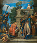 Figure eleganti con alabardieri vicino a una loggia - Scuola di Paolo Caliari — vista dell’opera