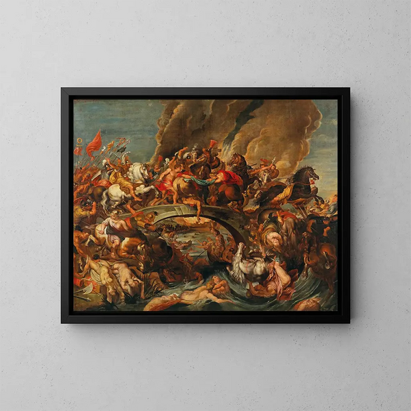 La Bataille des Amazones - Ecole de Peter Paul Rubens — quadro incorniciato alla parete