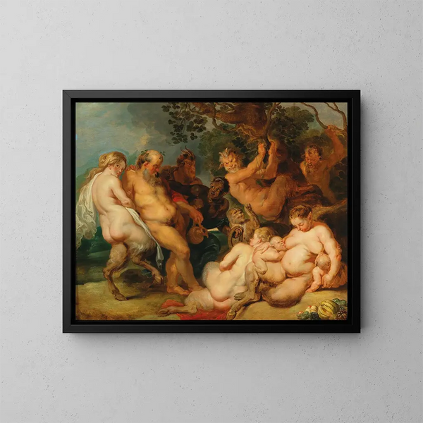 Le Silène ubriaco - Scuola di Peter Paul Rubens — quadro incorniciato alla parete