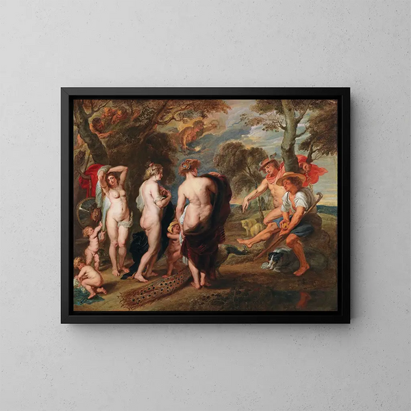 Il Giudizio di Paride - Scuola di Peter Paul Rubens — quadro incorniciato alla parete