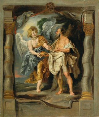 Follower of Peter Paul Rubens - The Prophet Elijah Nourished By The Angel.webp