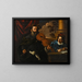 Homer beim Violinespielen in Gesellschaft eines Schülers - Schule von Pier Francesco Mola — gerahmtes Bild an der Wand