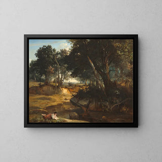 Reproduction tableau | Forêt de Fontainebleau de Jean-Baptiste-Camille Corot | Poster - Toile - Aluminium