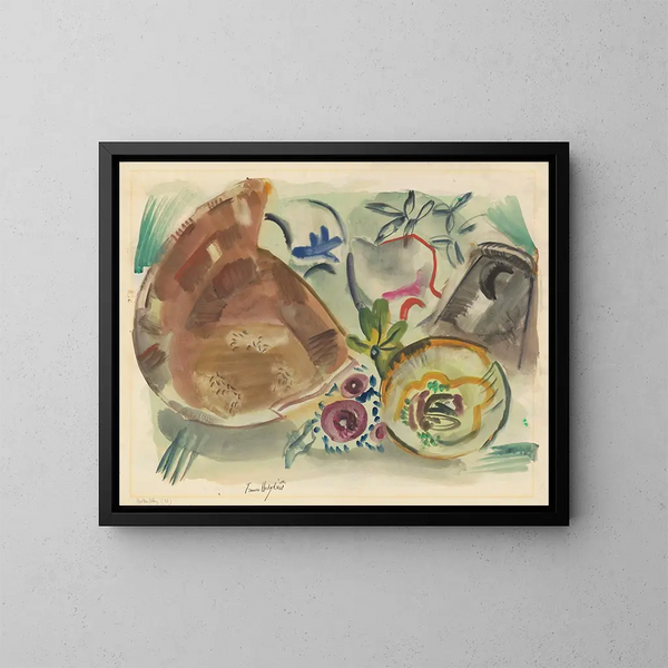 zerbrochene Töpferware - Frances Hodgkins — gerahmtes Bild an der Wand