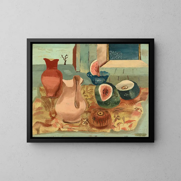 Melonen geschnitten - Frances Hodgkins — gerahmtes Bild an der Wand