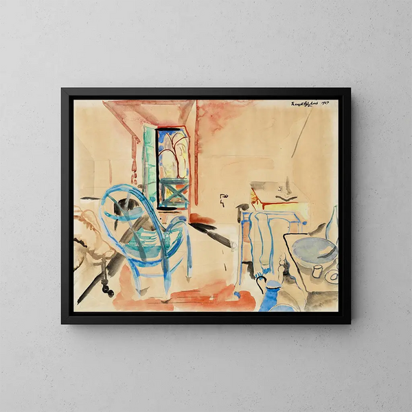 Innenszene - Frances Hodgkins — gerahmtes Bild an der Wand