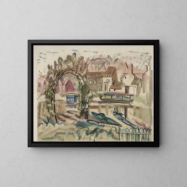 Sur la rivière Severn - Frances Hodgkins — gerahmtes Bild an der Wand