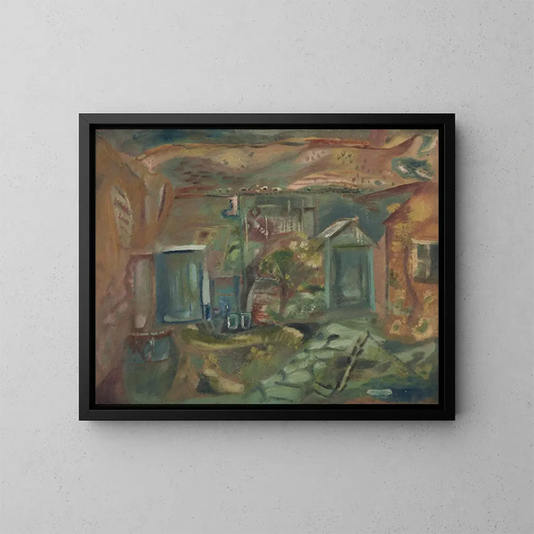 Innenhof von Purbeck am frühen Nachmittag - Frances Hodgkins — gerahmtes Bild an der Wand