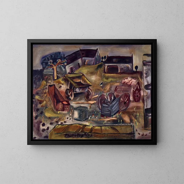 Carrière de Wiltshire - Frances Hodgkins — gerahmtes Bild an der Wand
