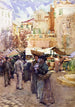 Die Marktplatz in San Remo, Italien - Frances Hodgkins — Ansicht des Kunstwerks