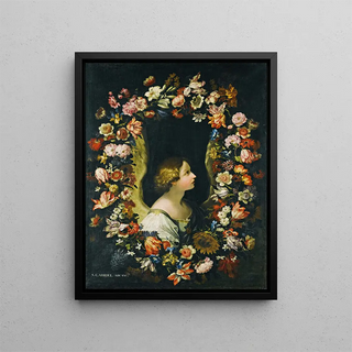 Francesco Caldei - A Flower Garland Surrounding The Angel Gabriel.webp
