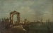 Landscape painting with a quay and ships on a lake - Francesco Guardi — artwork view