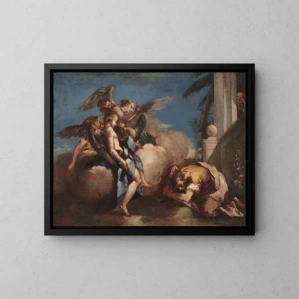 Gli angeli che appaiono ad Abramo - Francesco Guardi — quadro incorniciato alla parete