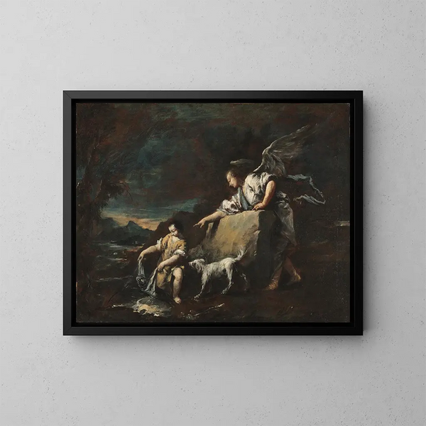 Tobias e l'Angelo - Francesco Guardi — quadro incorniciato alla parete