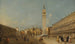 Venice Piazza San Marco with the basilica and the campanile - Francesco Guardi — artwork view