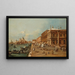 Venice painting, the Molo with the Libreria, Punta della Dogana, and Santa Maria della Salute - Francesco Guardi — framed artwork on a wall