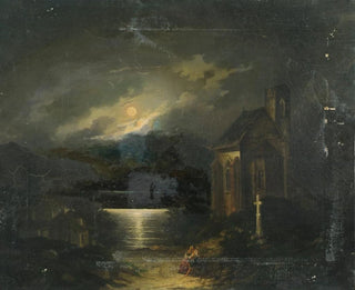 Francesco Milani - Mondlandschaft mit See.webp