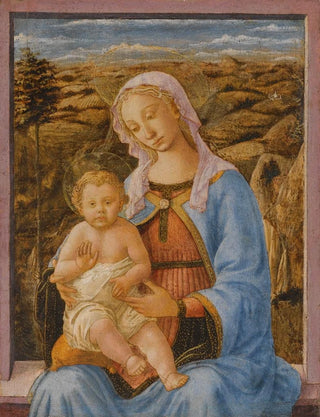 Francesco Pesellino - The Madonna And Child Seated On A Window Ledge A Landscape Beyond.webp