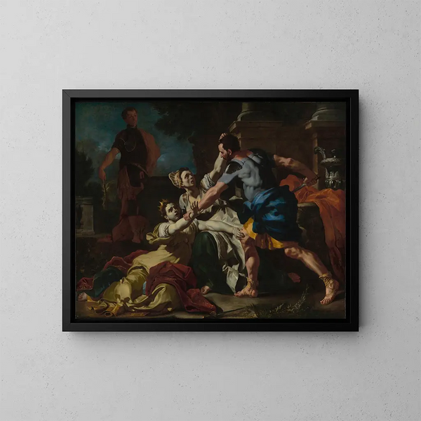 Tod von Messalina - Francesco Solimena — gerahmtes Bild an der Wand