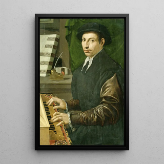 Francesco Traballesi - Portrait of a man playing a virginal.webp