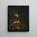 San Francesco in preghiera davanti a una croce illuminata dalle candele - Francesco Trevisani — quadro incorniciato alla parete