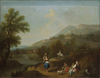 Francesco Zuccarelli - Idyllic River Landscape with Figures.webp