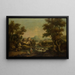 Italian landscape painting with a mountain stream - Francesco Zuccarelli — framed artwork on a wall