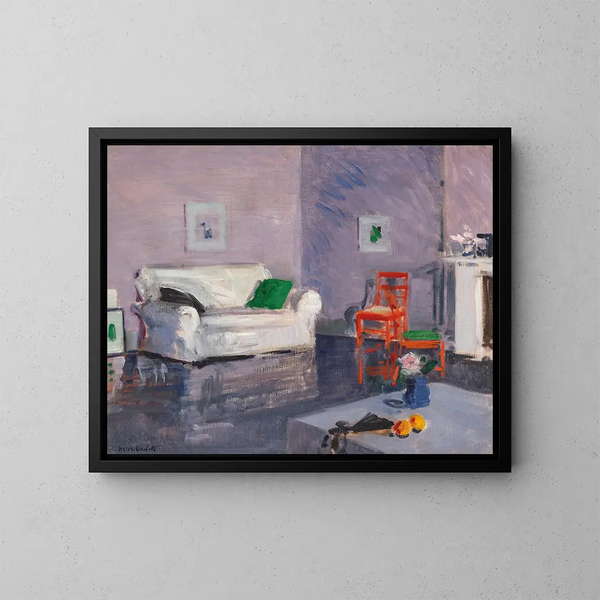 Das weiße Sofa - Francis Campbell Boileau Cadell — gerahmtes Bild an der Wand