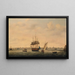 Die Fregatte Surprise bei der Ankerung vor der Küste von Great Yarmouth, Norfolk - Francis Holman — gerahmtes Bild an der Wand