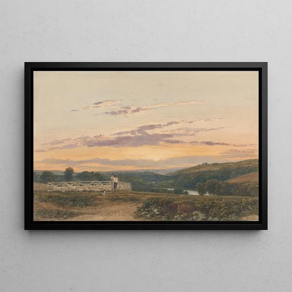 Der Abendhirte - Francis Oliver Finch — gerahmtes Bild an der Wand