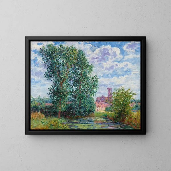 Sonnenlichteffekt bei Gewitterwetter in Larchant - Francis Picabia — gerahmtes Bild an der Wand