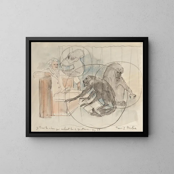 Ich zog den Vorhang beiseite, der die Geister verbarg - Francis Picabia — gerahmtes Bild an der Wand