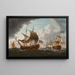 a British warship in three positions in the English Channel - Francis Swaine — framed artwork on a wall