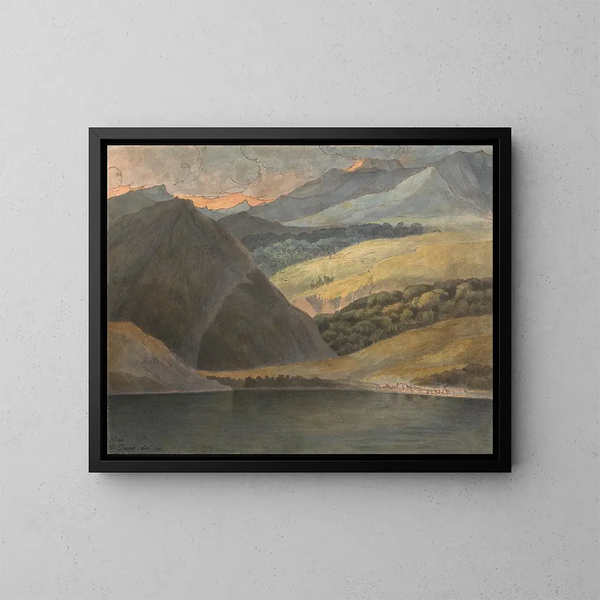 Vista sul Lago Maggiore al crepuscolo - Francis Towne — quadro incorniciato alla parete