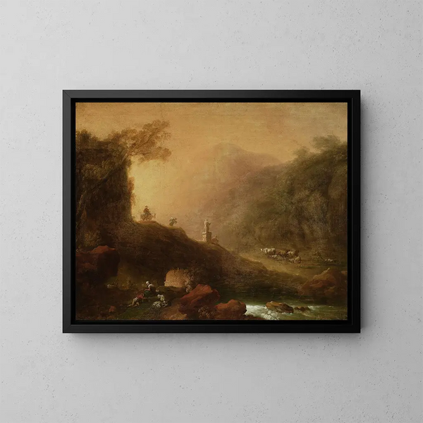 Romantisches Landschaftsgemälde - Franciszek Ksawery Lampi — gerahmtes Bild an der Wand