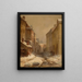 Vecchia Varsavia in inverno, via Brzozowa - Franciszek Wątkowski — quadro incorniciato alla parete