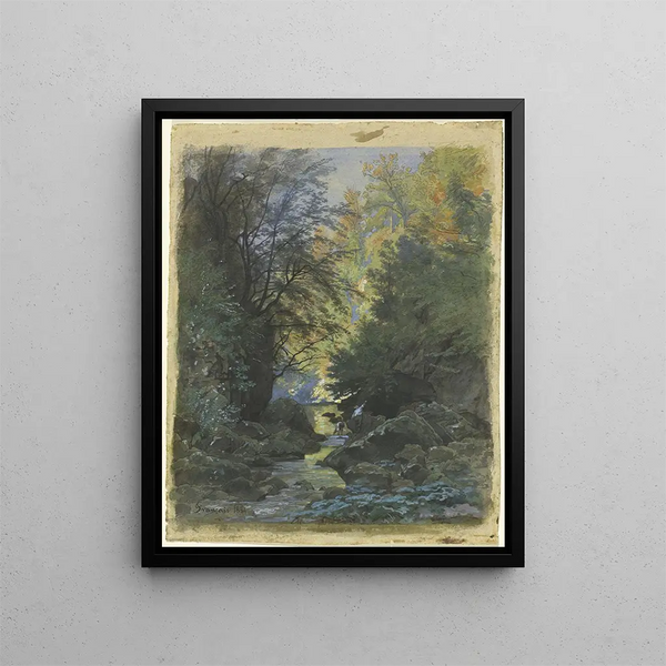 FrancoisLouis Franais - A Stream through a Dense Forest.webp