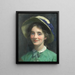 Portrait of a Girl with a Hat - Frank Bramley — framed artwork on a wall