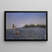 Paesaggio fluviale, Amerindians che pescano - Frank Buchser — quadro incorniciato alla parete