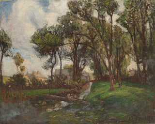 Frank Hutton Shill - Figures bathing in a stream.webp
